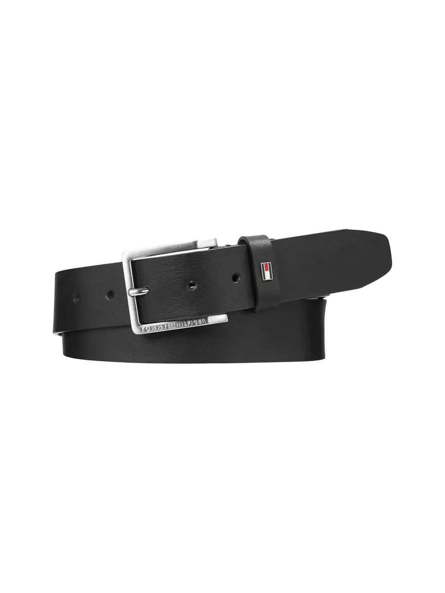 

Кожаный ремень Tommy Hilfiger "OLIVER 3.5 EXT", с металлической биркой на застежке, черный