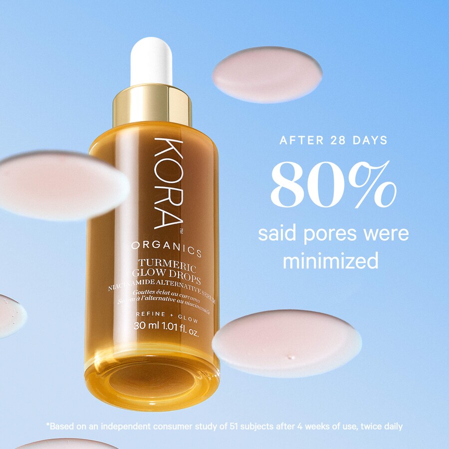 Сыворотка-заменитель ниацинамида Turmeric Glow Drops для сужения пор KORA Organics, 1.01 oz/30 mL — фото 2