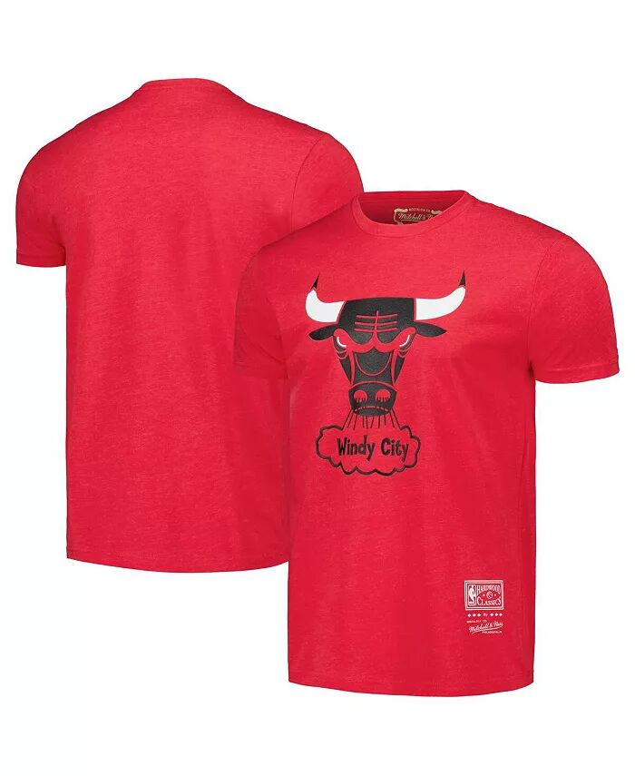 

Мужская и женская футболка Red Chicago Bulls Hardwood Classics MVP Throwback с логотипом Mitchell & Ness, красный