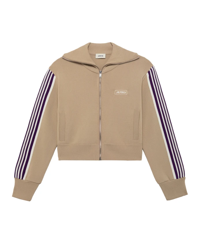 

Бежевый кардиган с полосатыми манжетами Autry, бежевый