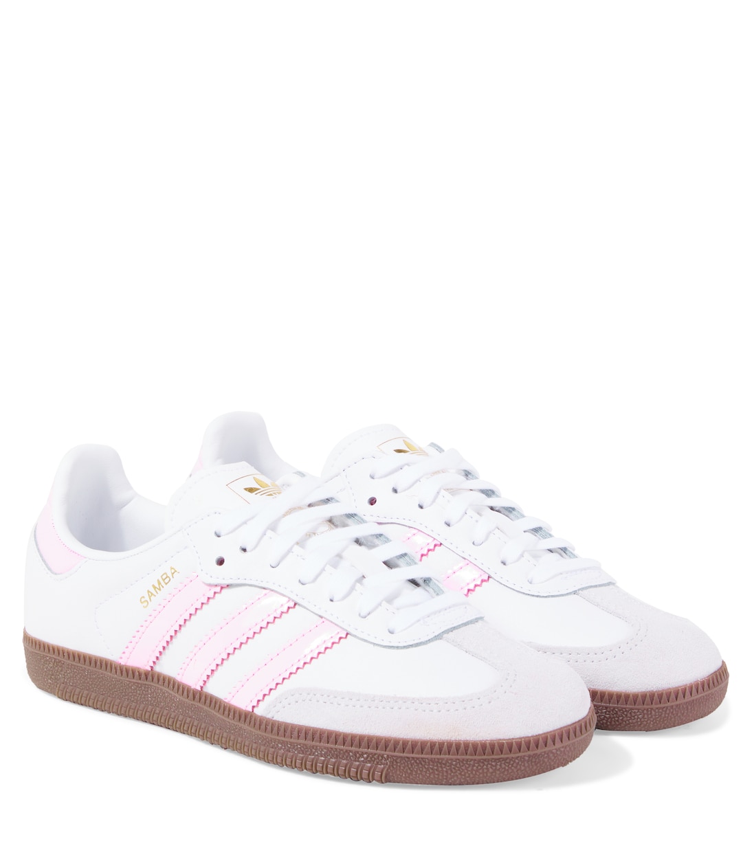 

Кроссовки Samba из замши и кожи Adidas Originals Kids, Ftwr White/Clear Pink/Gum 5