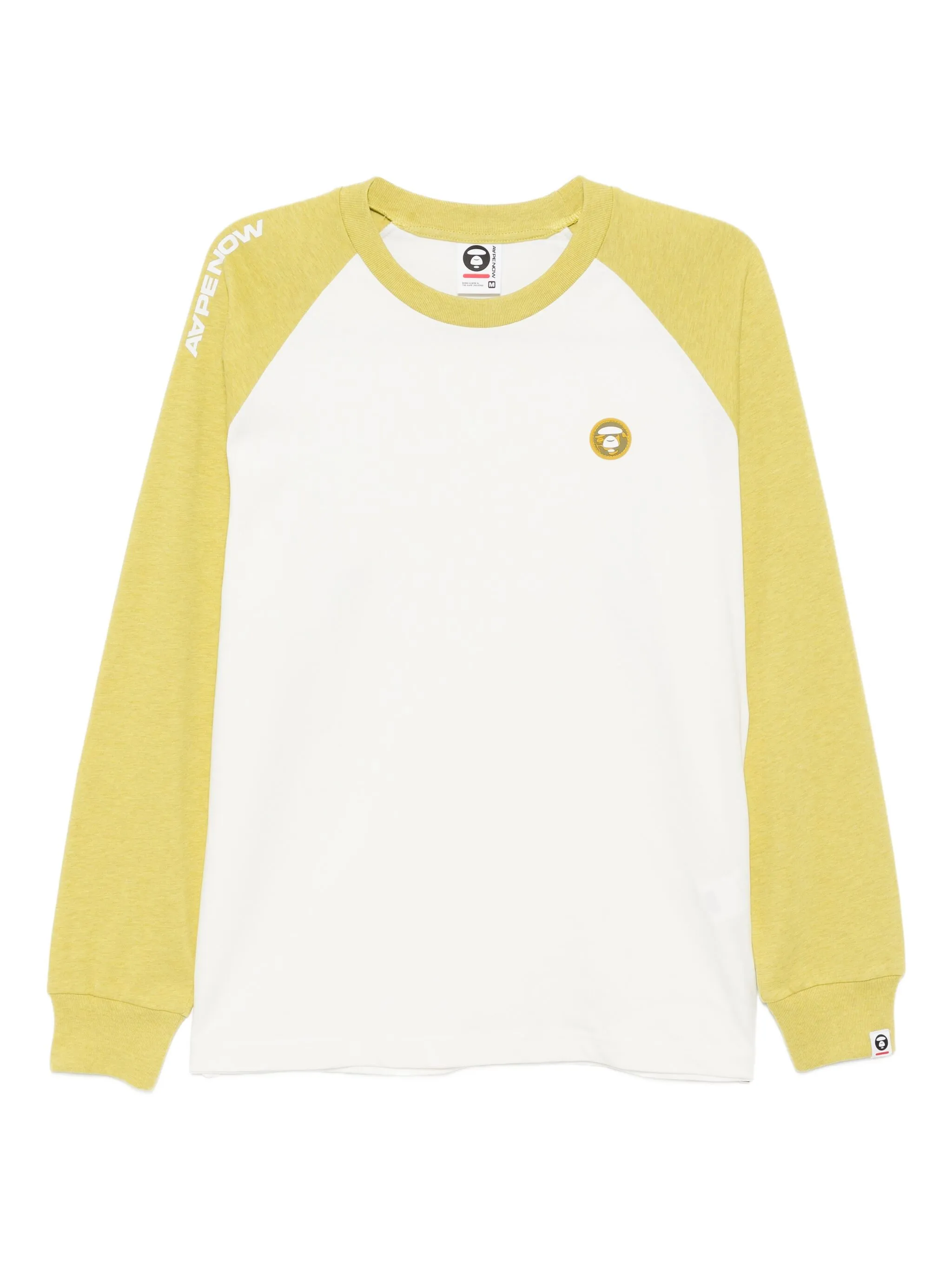 

Футболка с логотипом и рукавами реглан Aape By A Bathing Ape, желтый