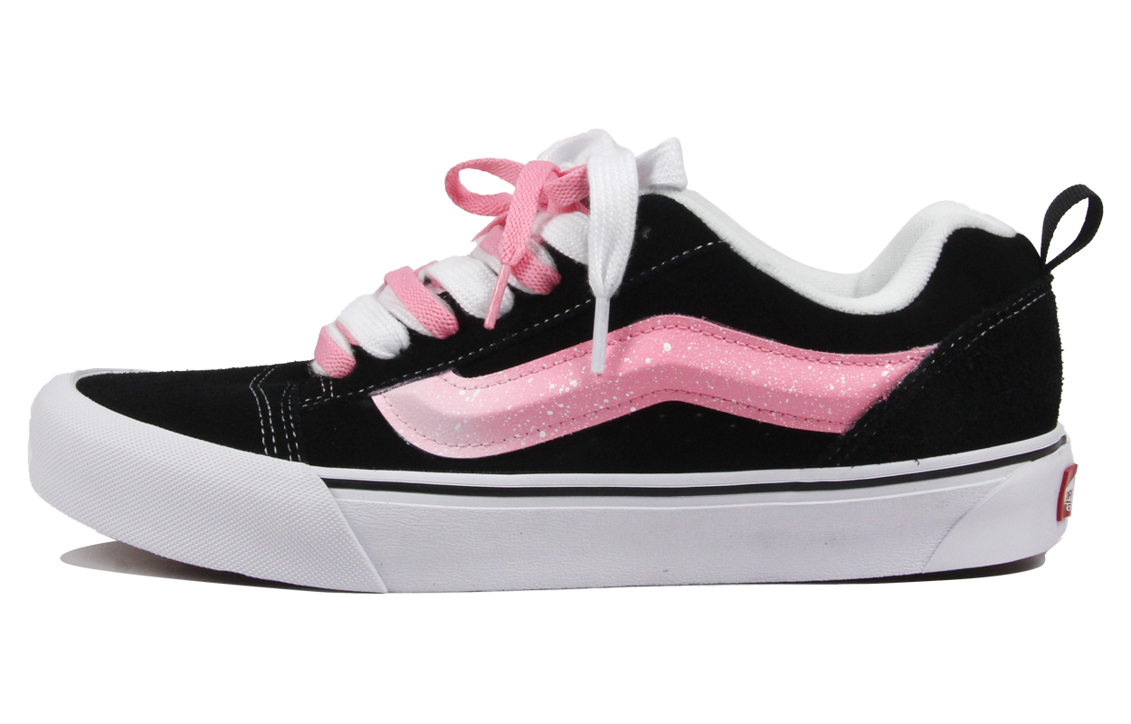 

Knu Skool Neon Gradient Pink, модные кроссовки для скейтбординга с эффектом чернильных брызг, устойчивые к истиранию, низкие, унисекс черно-розовые Vans, черный/розовый