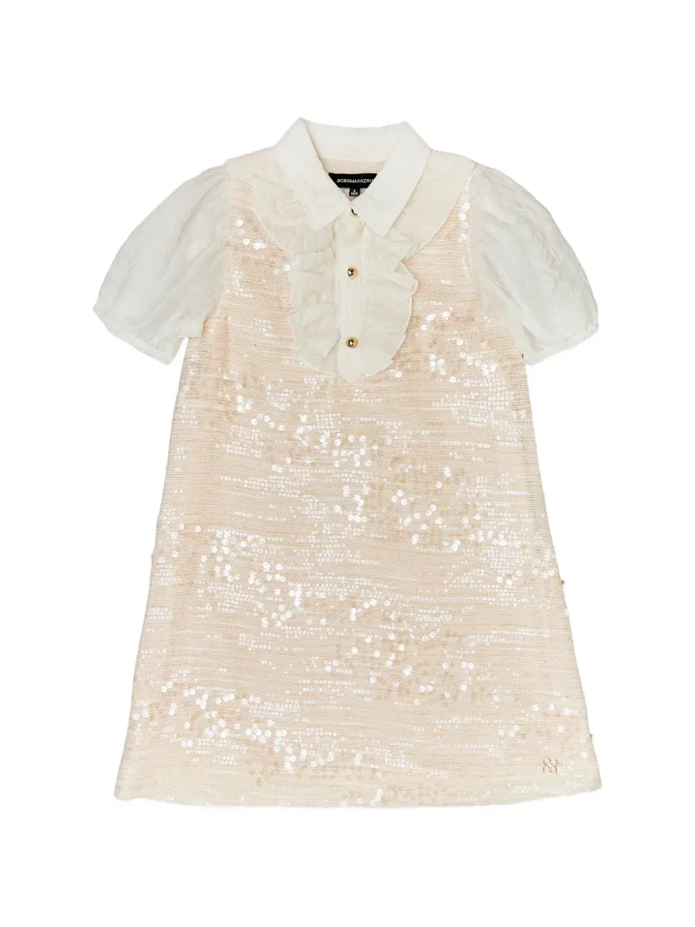 Платье с оборками и пайетками Bcbg Kids, нейтральный
