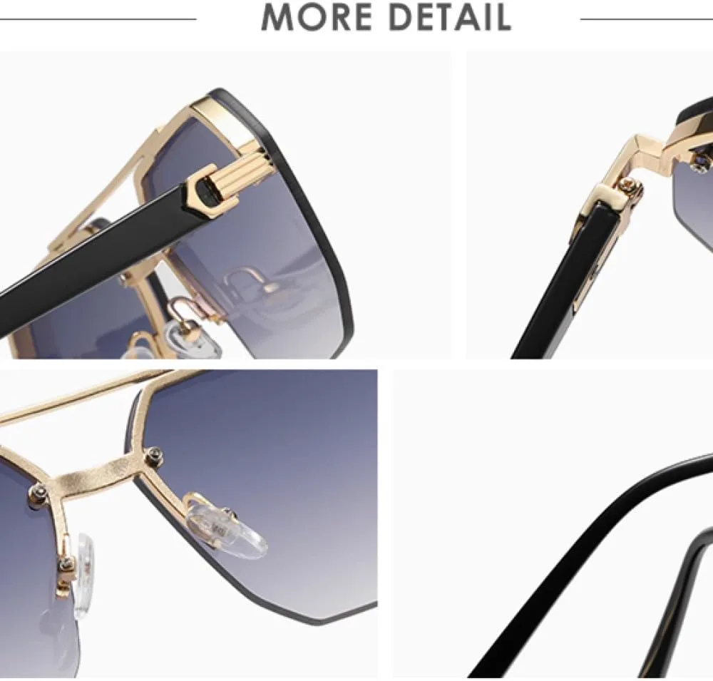 

Модные солнцезащитные очки с многоугольной двойной перемычкой для женщин, минималистичные очки с двойной перемычкой, защита от ультрафиолета UV400 generic, Black