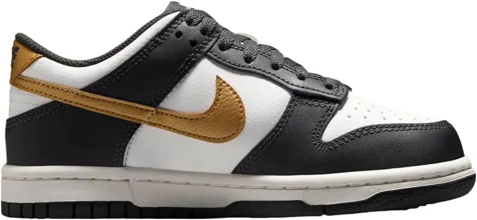 Детские кроссовки Nike Dunk Low, Summit White/Anthracite/Metallic Gold — фото 2