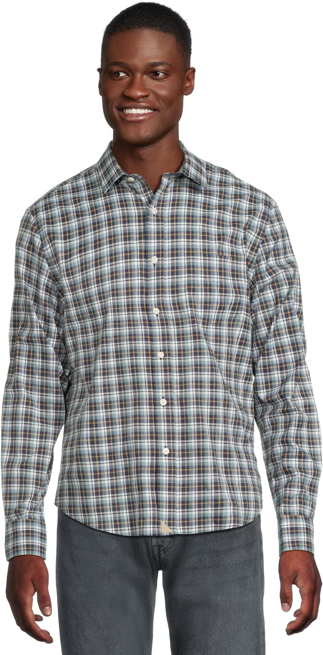 

Мужская спортивная рубашка Reiner с длинным рукавом и карманом UNTUCKit, Navy