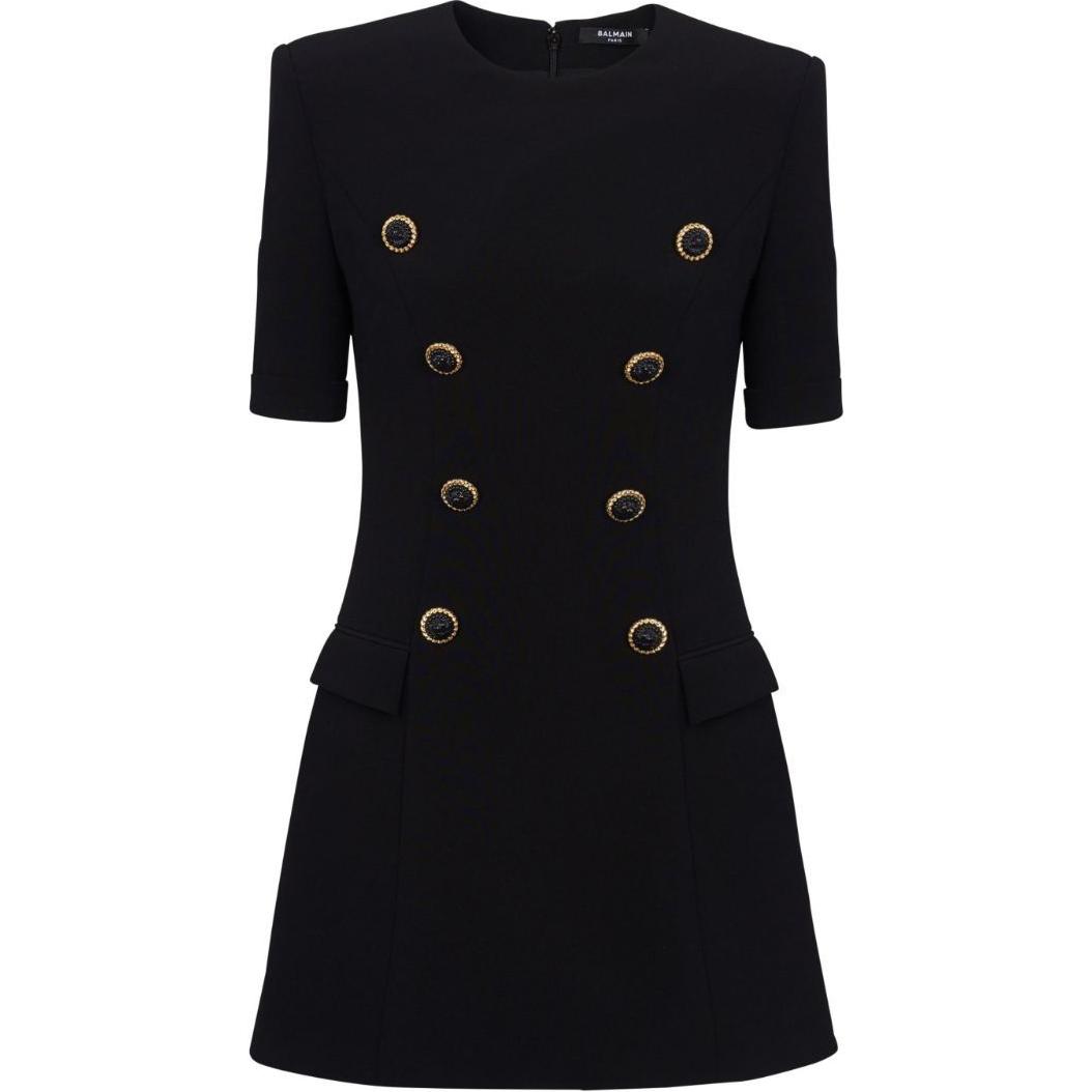 

Платье креп с 8 пуговицами BALMAIN, черный