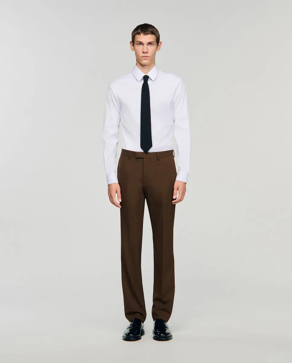 

Мужские шерстяные брюки Sandro, коричневый