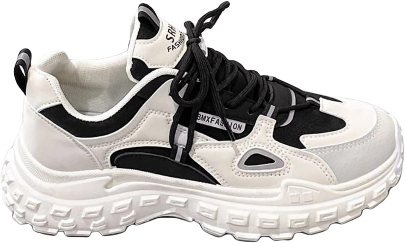 

Модные кроссовки Y2K с массивной подошвой для женщин и мужчин, дышащие, противоскользящие, стиль «папи», для повседневной ходьбы и тенниса Macefil, черный