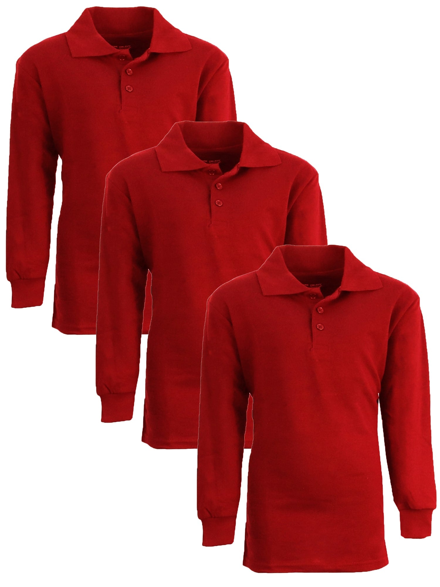 

Футболки-поло Galaxy Authentic для мальчиков, облегающие, с длинным рукавом, 3 шт. Galaxy By Harvic, красный/красный/красный