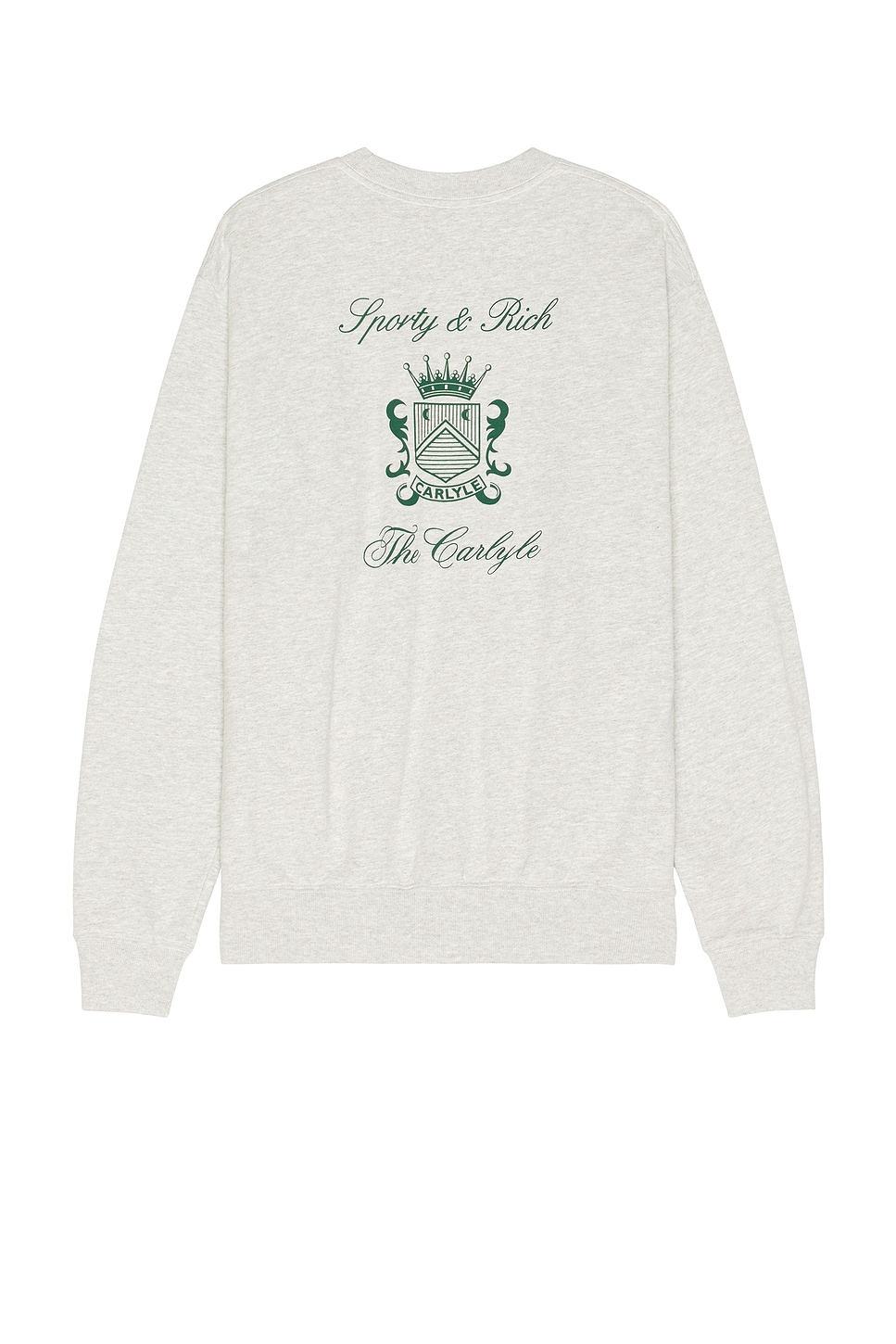 

Sporty & Rich x Hotel Carlyle Crest Crewneck, Heather Gray