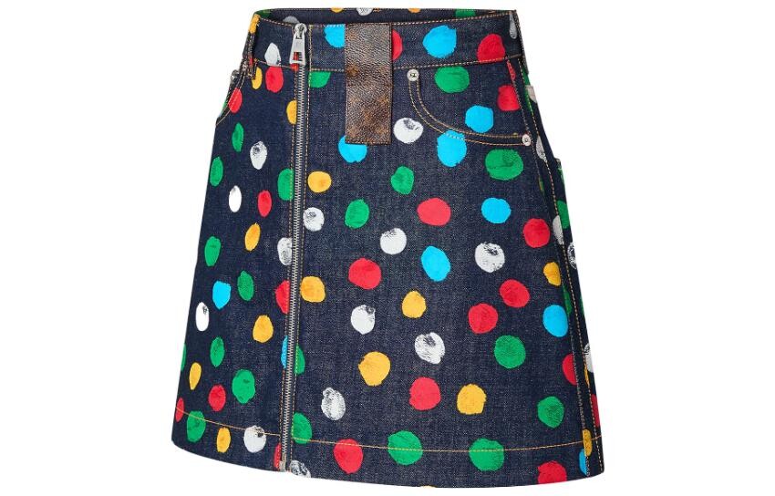 Юбка женская Yayoi Kusama X Louis Vuitton джинсовая, черный — фото 3