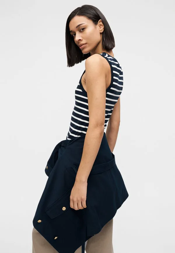 Облегающая майка с круглым вырезом Tommy Hilfiger, Bretone Dark Night/Ecru — фото 4