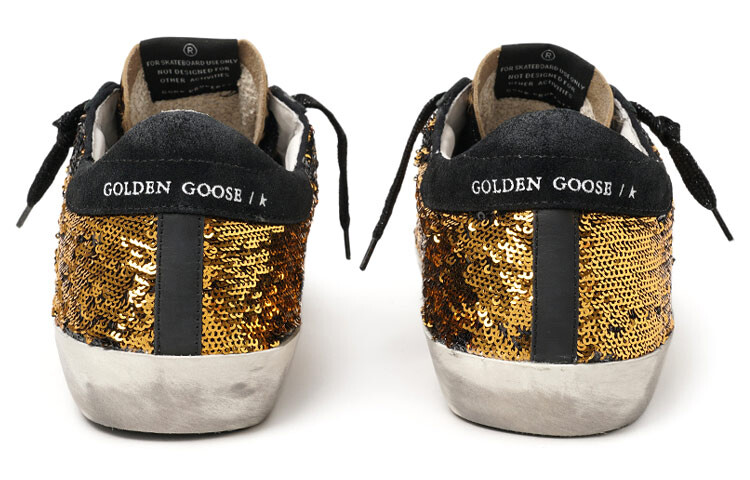 Кроссовки для скейтбординга Super-Star, мужские, низкие, золотисто-черные Golden Goose — фото 4