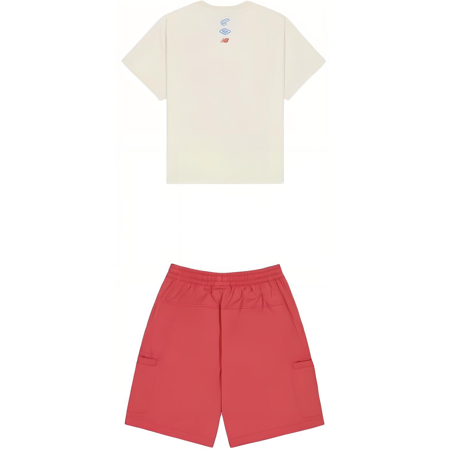 Повседневный спортивный костюм Kids' New Balance (белый+красный) — фото 3