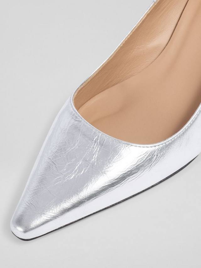 Новые туфли-лодочки Ava на низком каблуке из кожи L.K.Bennett, Silver — фото 3