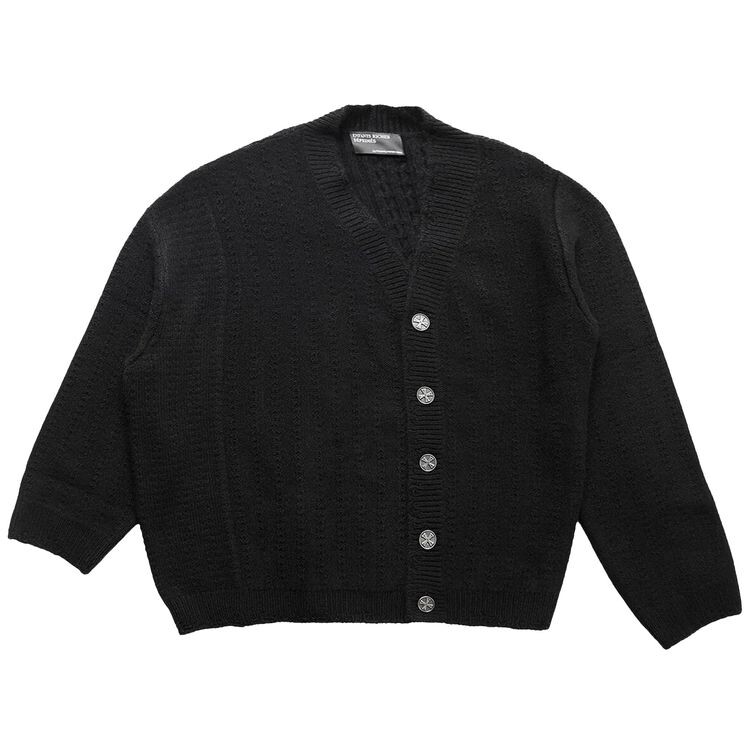

Кардиган Enfants Riches Déprimés Asymmetrical Cable Knit Cardigan Black, черный