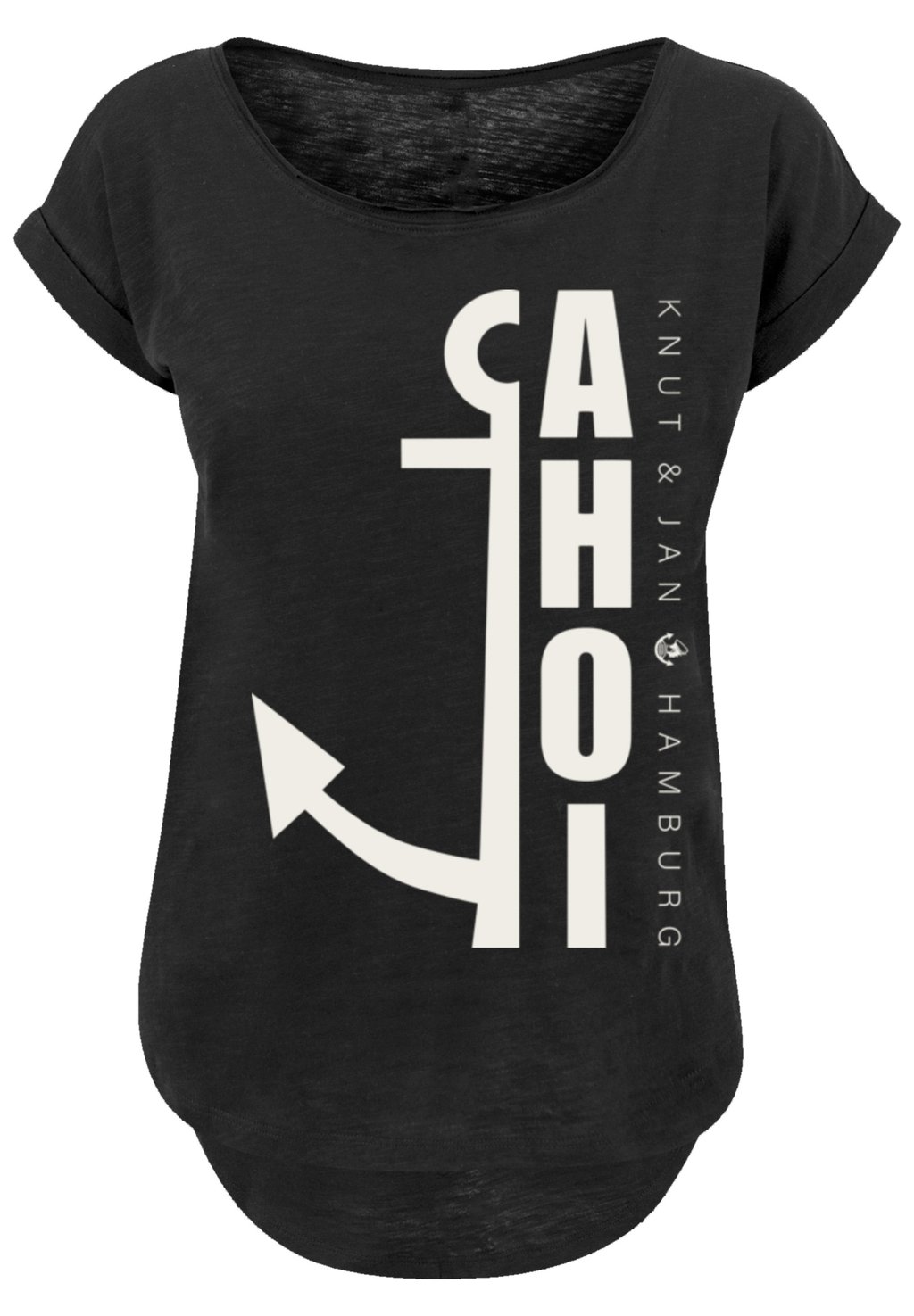 

Футболка с принтом AHOI ANKER CROP KNUT & JAN HAMBURG F4NT4STIC, черный