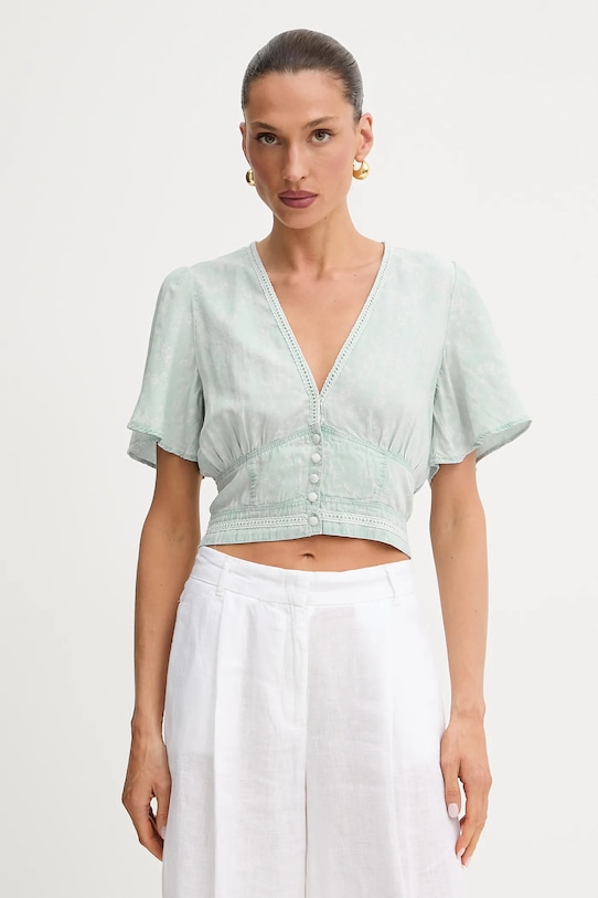 

Блузка с добавлением льна Luiza Guess, синий