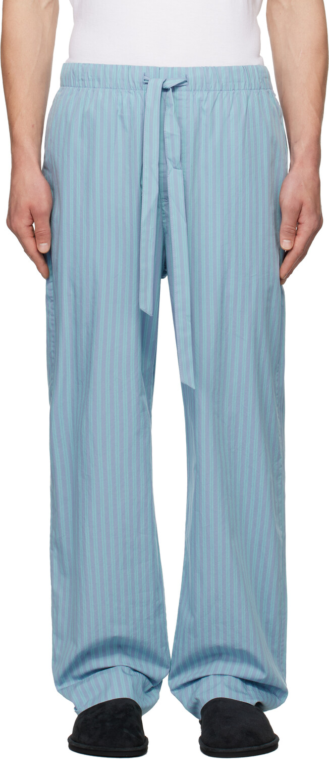

Пижамные брюки SSENSE Exclusive Blue AURAEE Edition из хлопкового поплина Tekla
