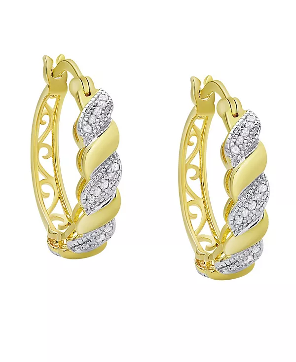 

Позолоченные серьги-кольца San Marco с бриллиантовым акцентом Macy'S, gold