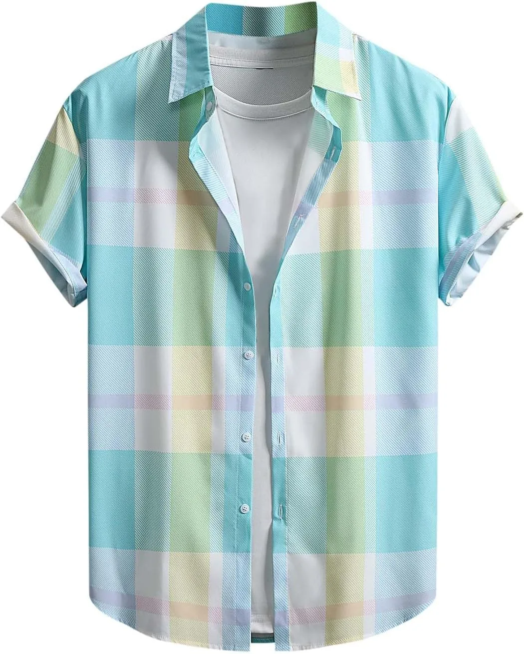 

Рубашка Plaid мужская летняя с коротким рукавом