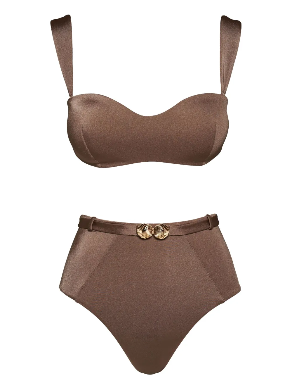 

Бикини с завышенной талией Noire Swimwear, коричневый