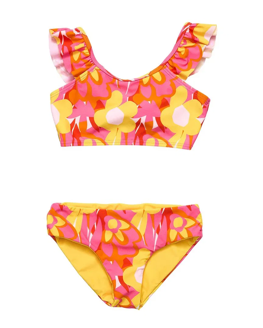 Snapper Rock Pop Of Sunshine Frill Crop Bikini, красный