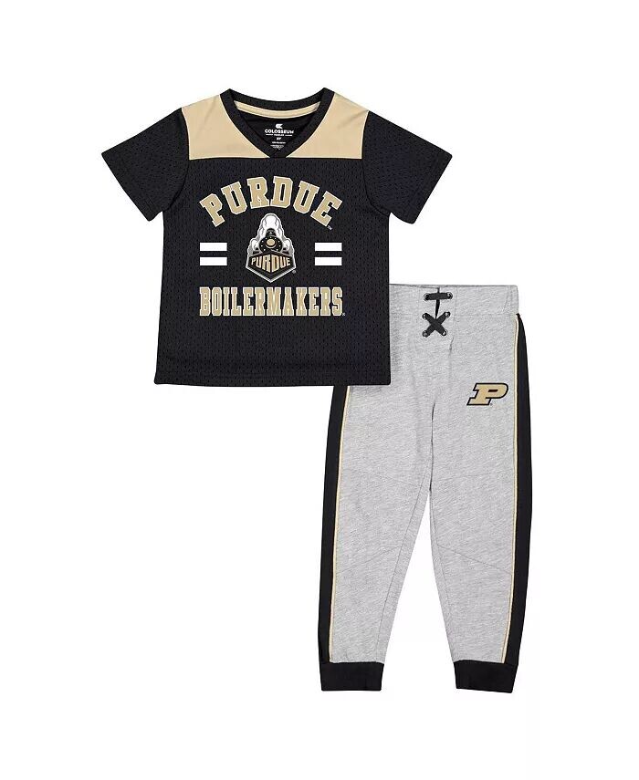 

Комплект из майки и брюк Purdue Boilermakers Ka-Boot-It для мальчиков и девочек черного и серого цветов Colosseum