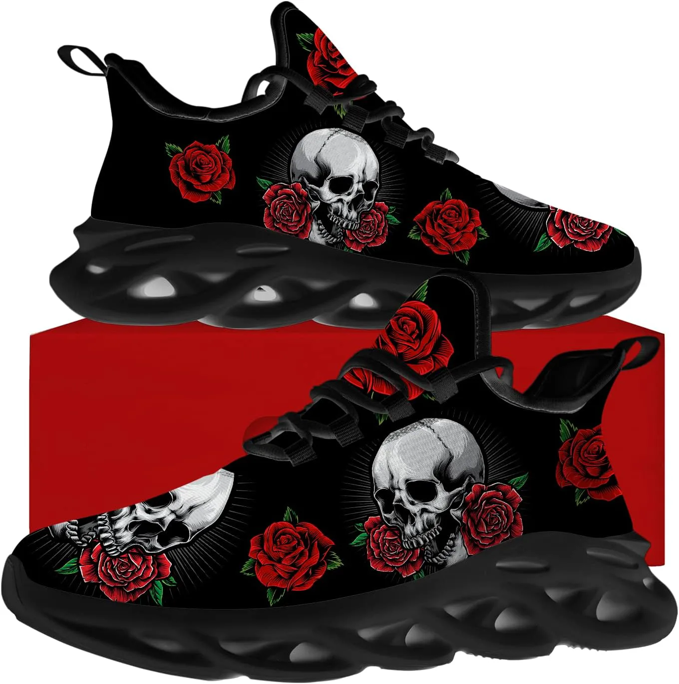 

Кроссовки Ciadoon Skull для мужчин и женщин, для бега по дороге, спортивные прогулочные, теннисные, атлетические кроссовки, подарок для мальчика и девочки, красный