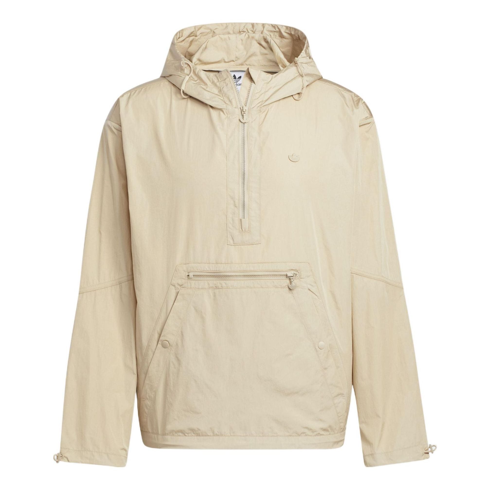 

Худи Men's adidas originals Solid Color Half Zipper Hooded Straight Long Sleeves Coffee HM8044