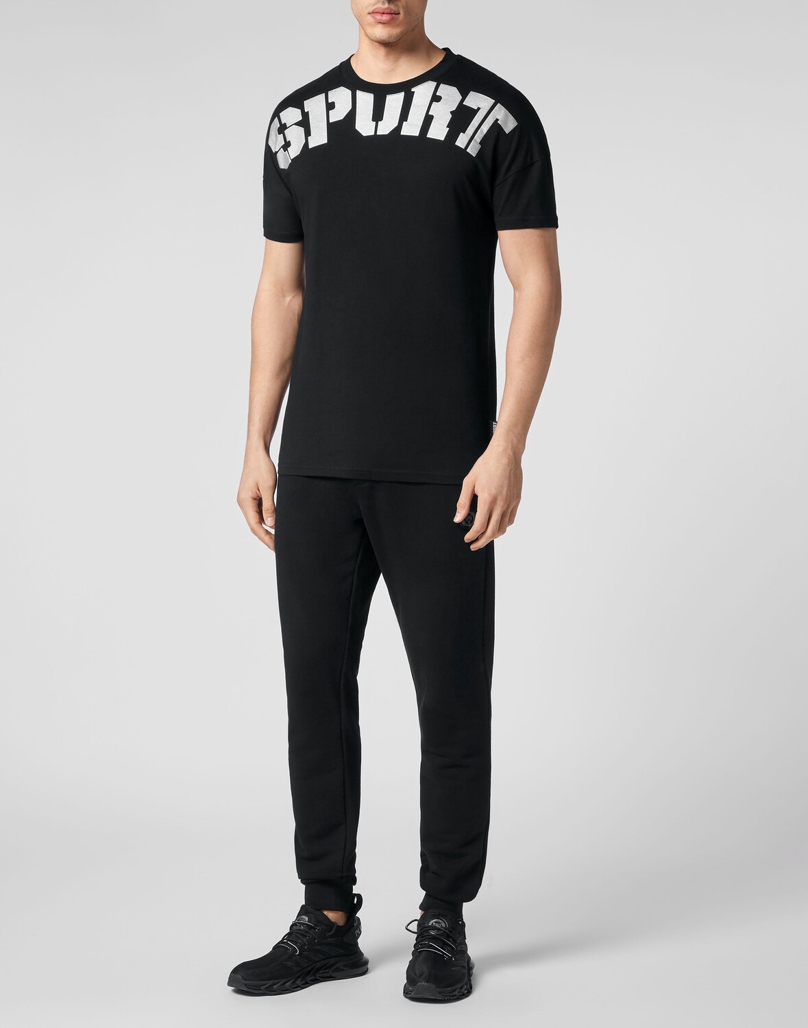 

Футболка с круглым вырезом SS Plein Sport, цвет Black/Silver