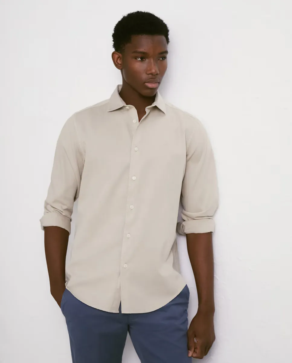 

Мужская рубашка с длинными рукавами, окрашенная в готовом виде Easy Wear, цвет Piedra