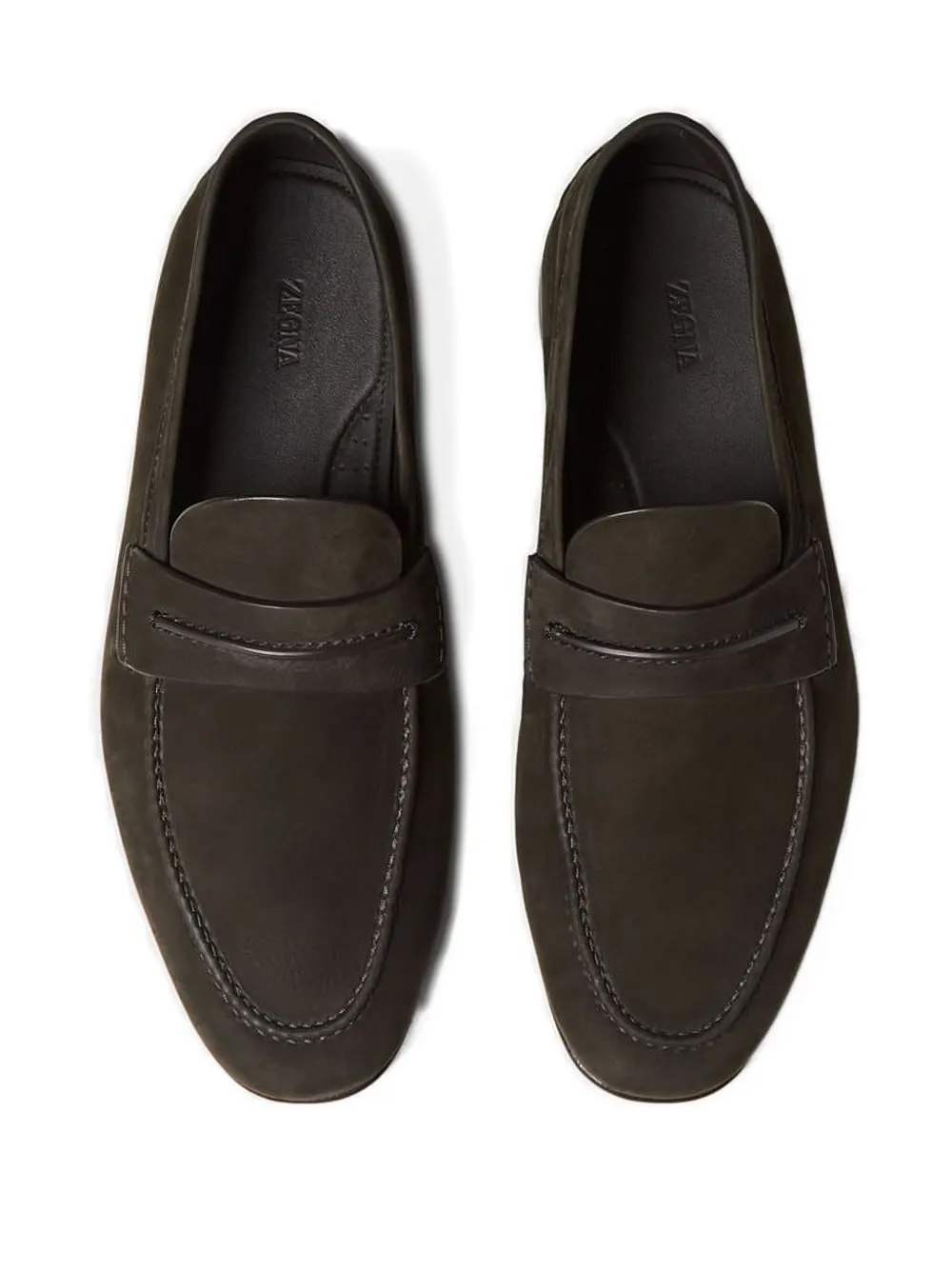 Кожаные мокасины Penny Zegna, коричневый — фото 3