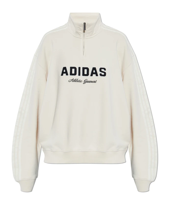 

Хлопковая толстовка со стойкой. Adidas Originals, бежевый