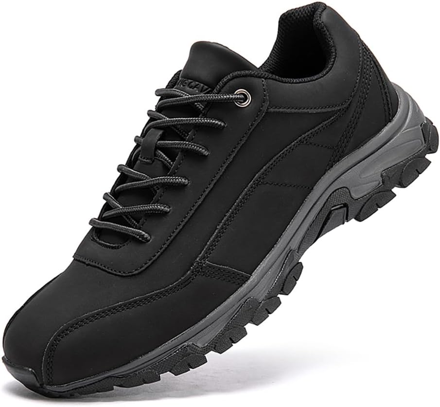 

Мужские водонепроницаемые походные ботинки DESESE, противоскользящие, дышащие, легкие кроссовки для походов на открытом воздухе, прогулок и повседневной носки, кожаные кроссовки для бега, черный