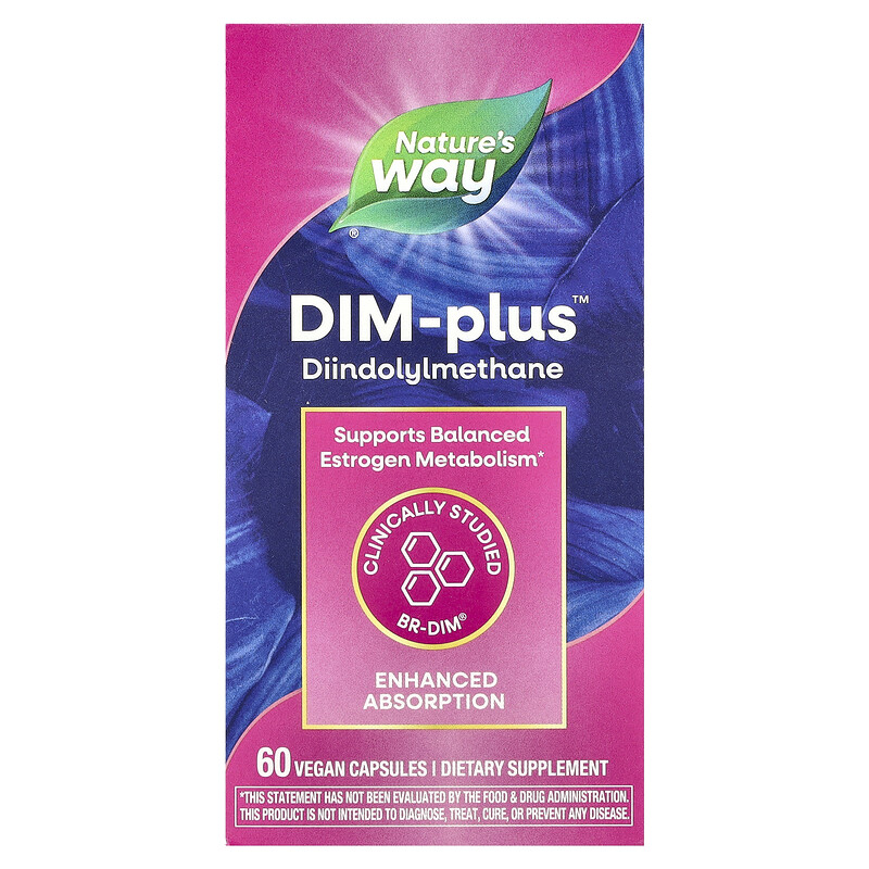 

Nature's Way, DIM-Plus, добавка с дииндолилметаном, 60 веганских капсул
