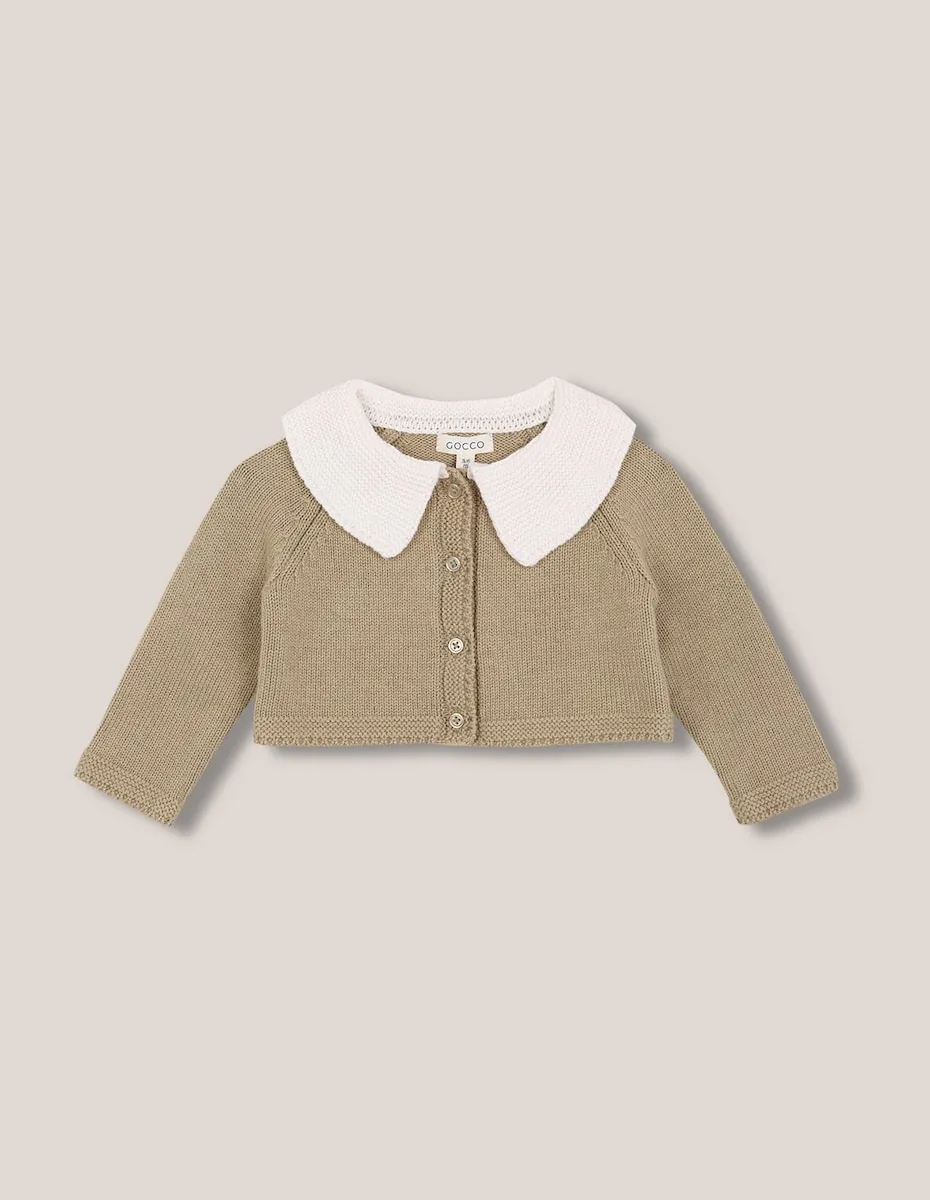 

Детская курточка с контрастным воротником Gocco, светло-зеленый