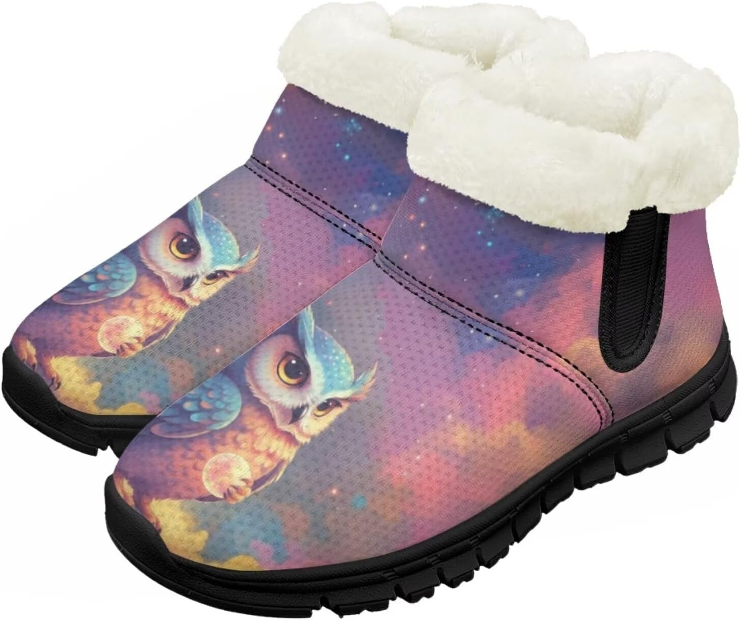 

Большие и маленькие детские зимние сапоги с меховой подкладкой для девочек, пушистые сапоги, нескользящие уютные зимние ботинки для улицы Pointodoor, Owl