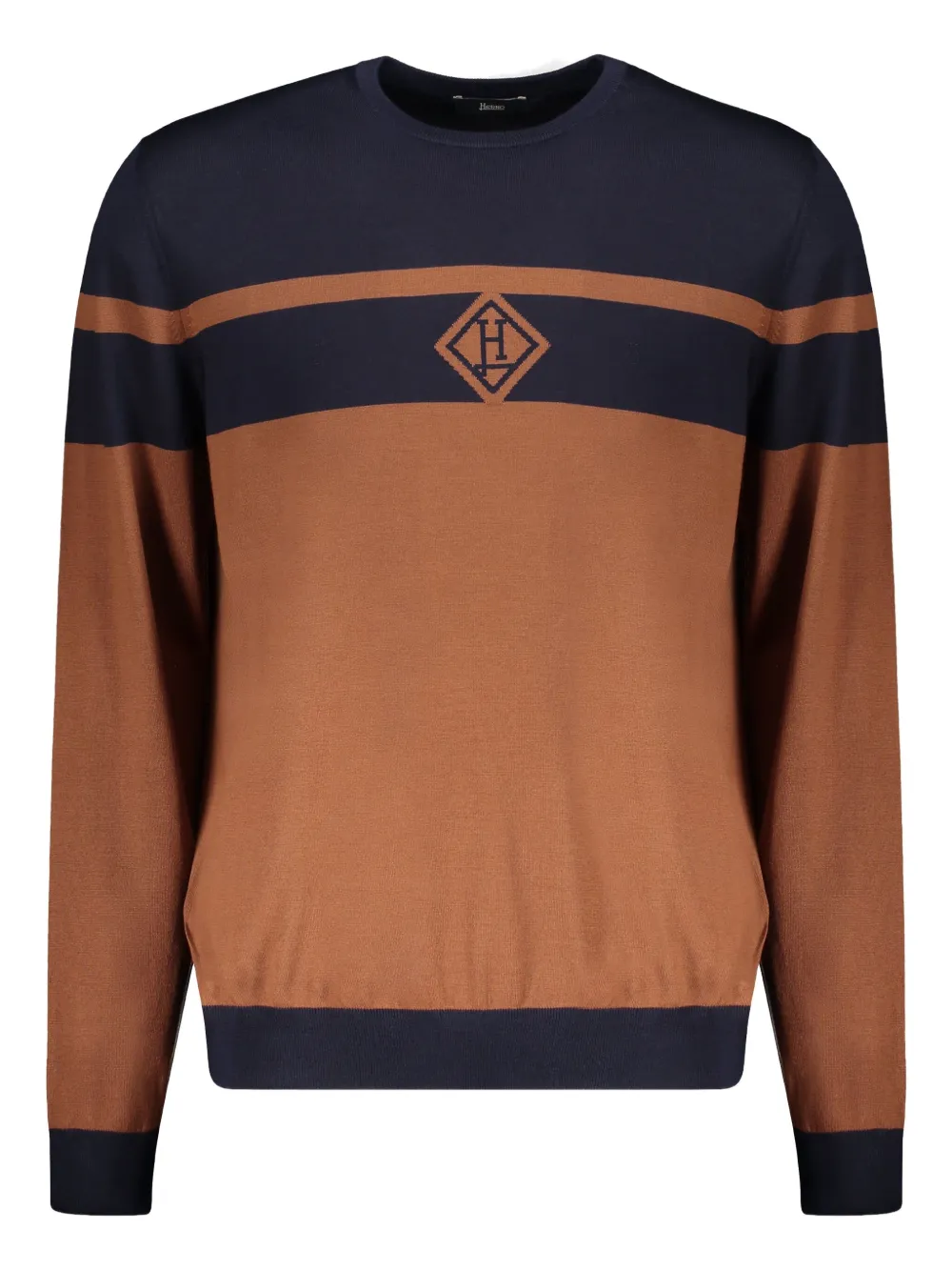 

Джемпер из чистой шерсти с круглым вырезом Herno, коричневый