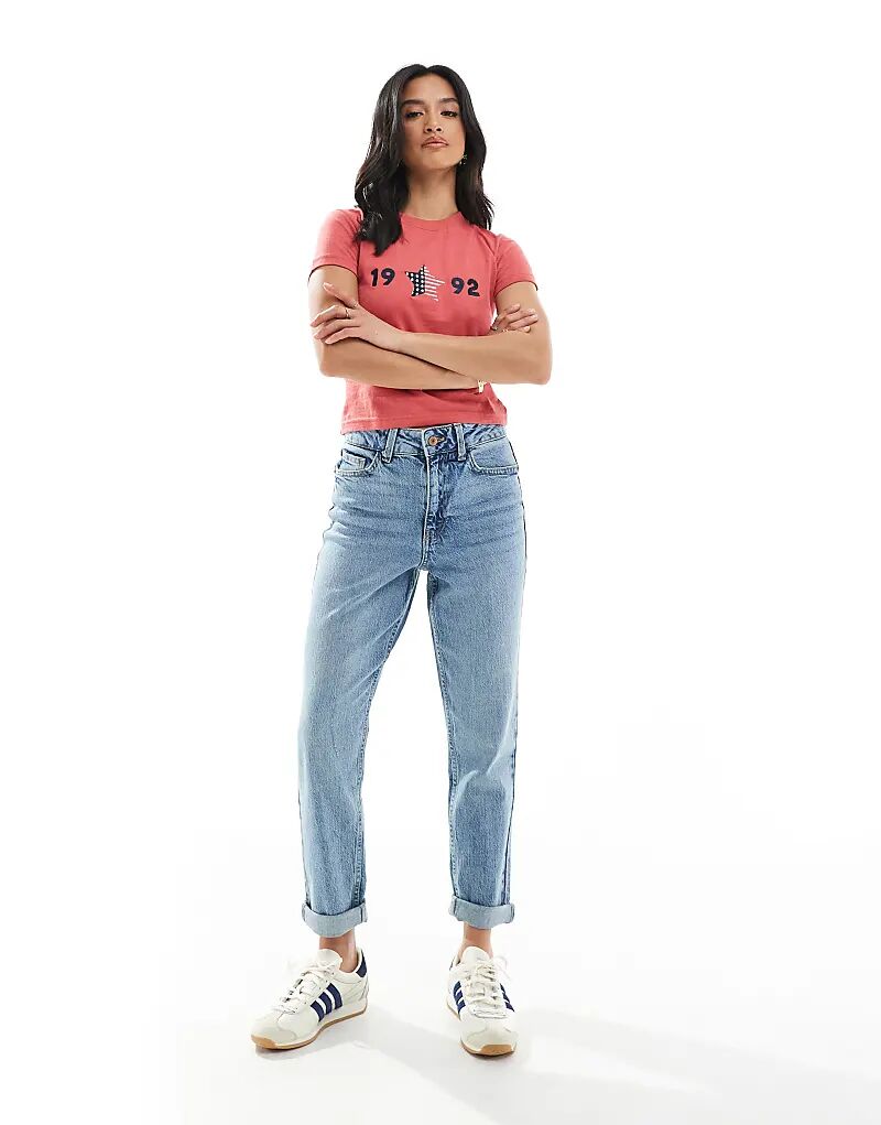 

Джинсы New Look Petite mom, средне-синего цвета