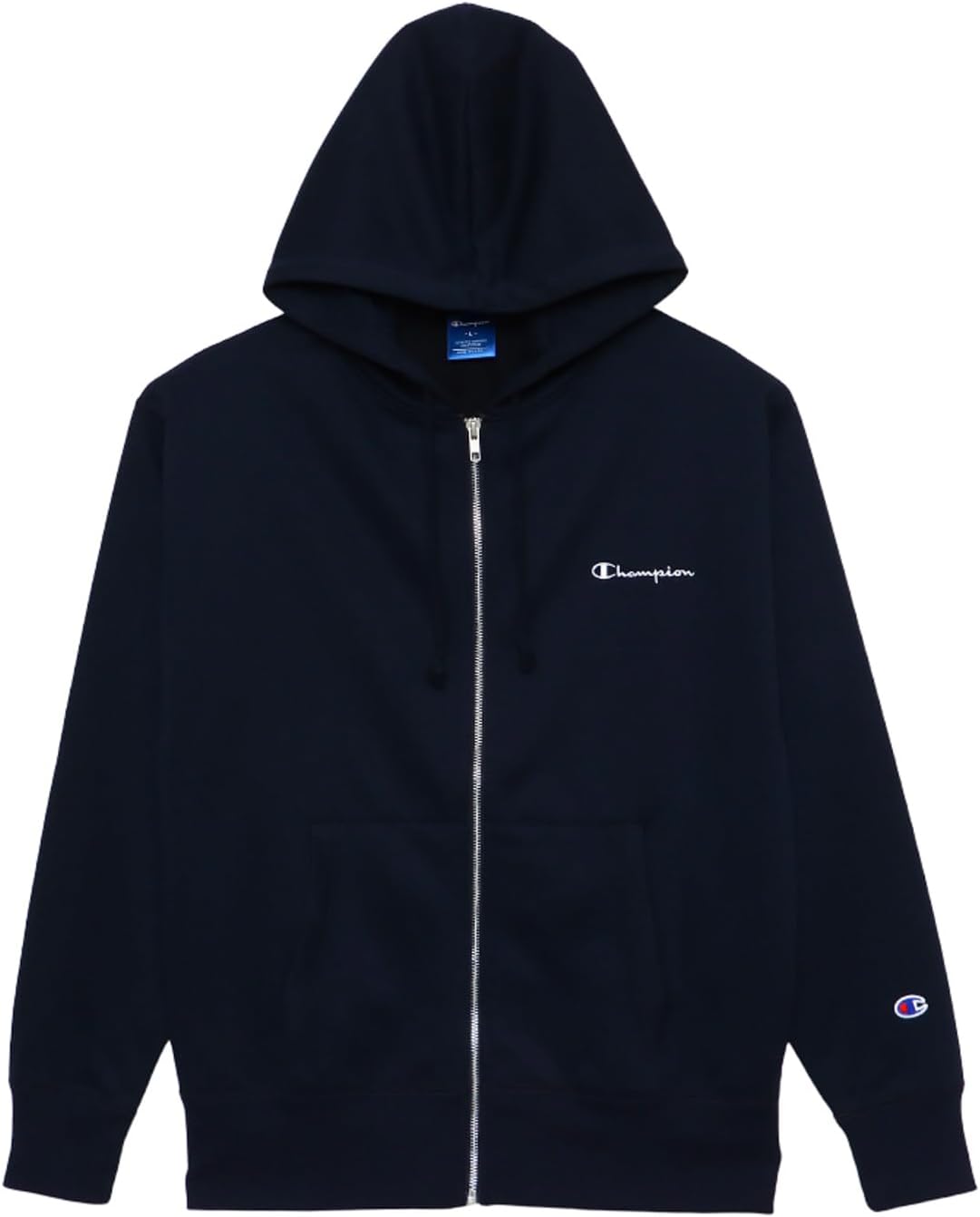 

Худи Champion C3-YS150Z, с длинным рукавом, флисовой подкладкой, вышивкой, быстросохнущее, с логотипом, на молнии, мужская спортивная модель, темно-синий