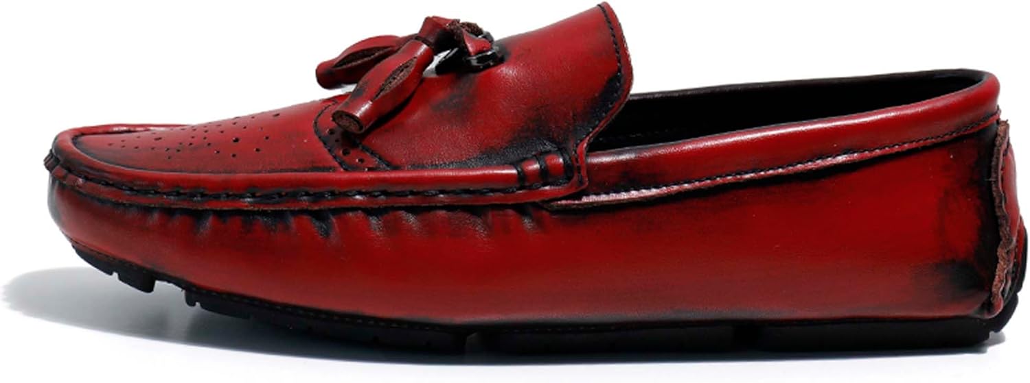 

Мужские лоферы Классические Ретро Повседневные Мокасины Модные Слипоны Повседневная обувь - Большие мужские размеры 5-14 США Dzbajrqm, бордовый