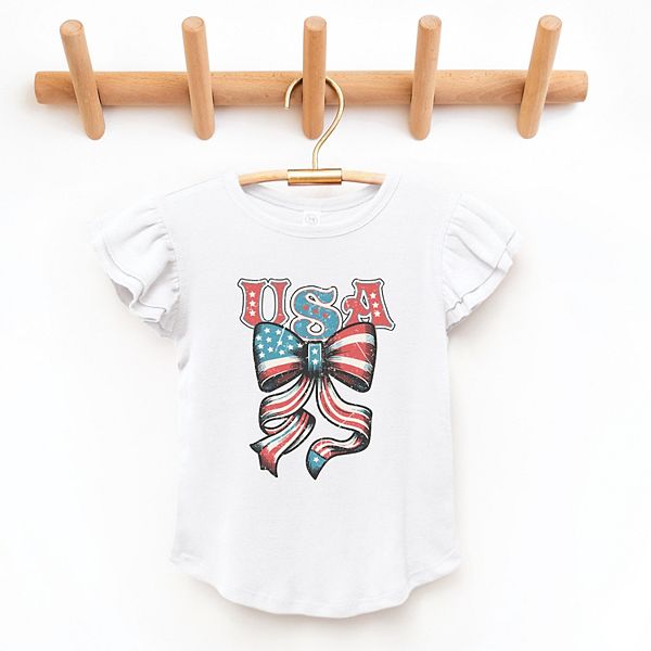 

Футболка с бантом и рукавами-крылышками Coquette usa grunge The Juniper Shop, White