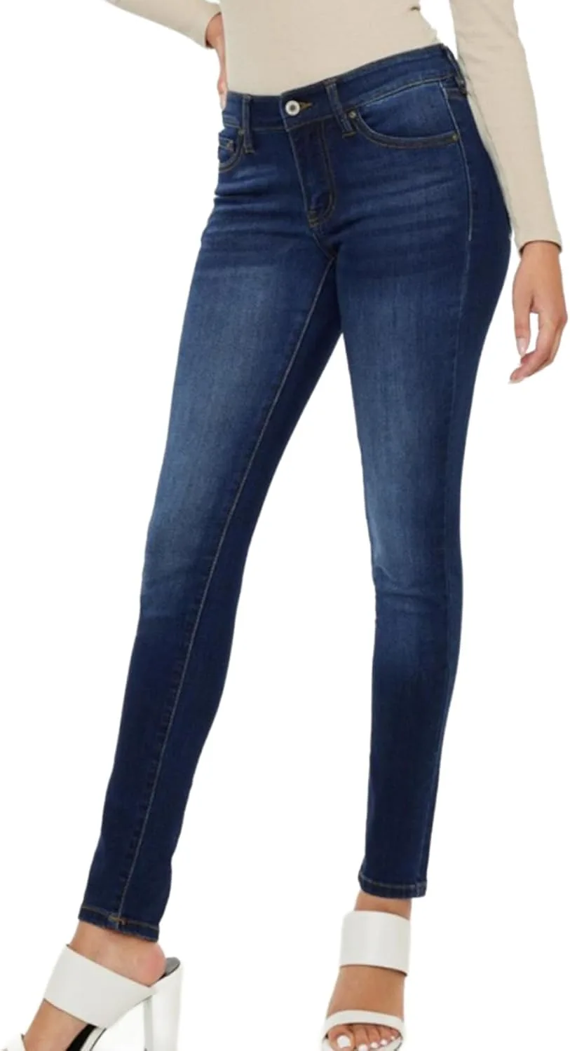 

Женские джинсы Casual Essential Mid Rise Gradient Skinny Denim Pants Dark Wash Yanhoo
