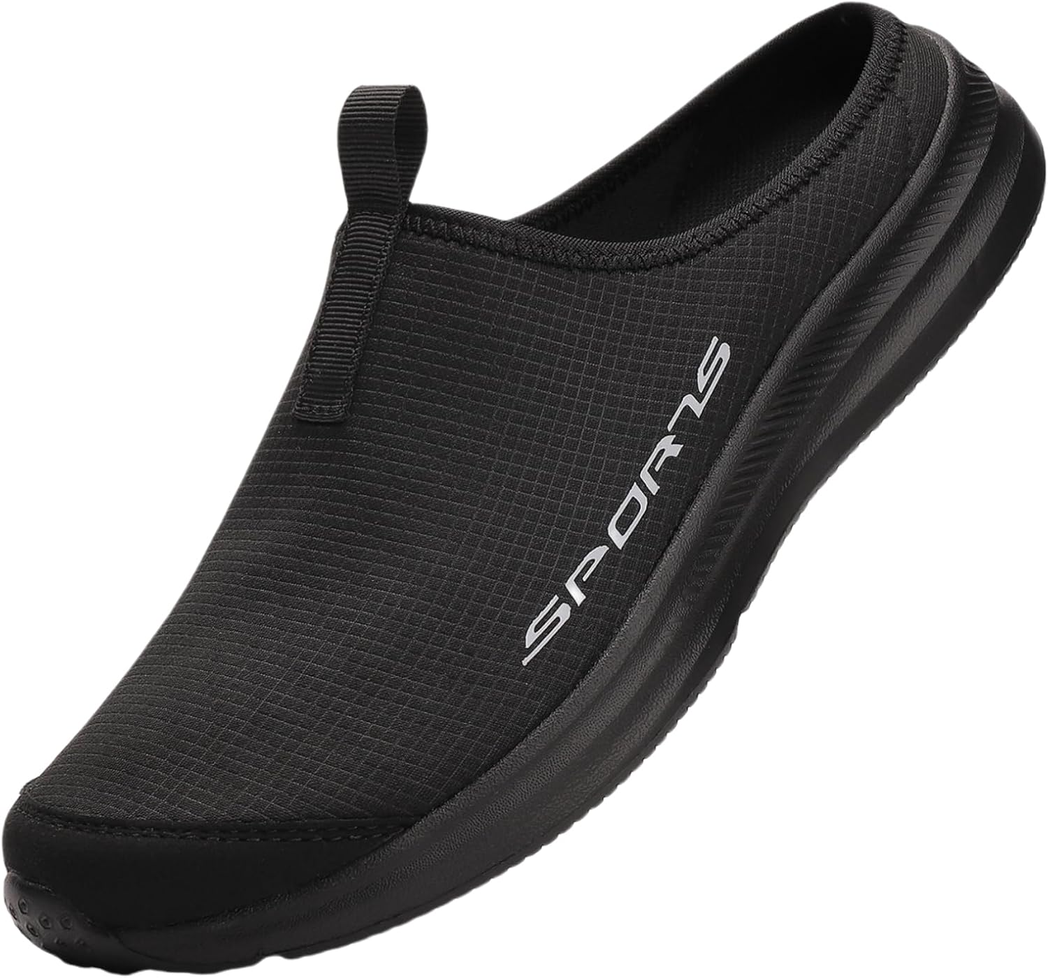 

Мужские тапочки с цельным цветом, верх из дышащей сетки, без шнурков, удобные и противоскользящие повседневные обувь Hoalox, черный