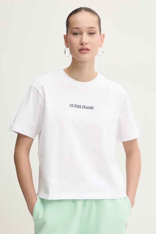 

Хлопковая футболка Guess Jeans, белый