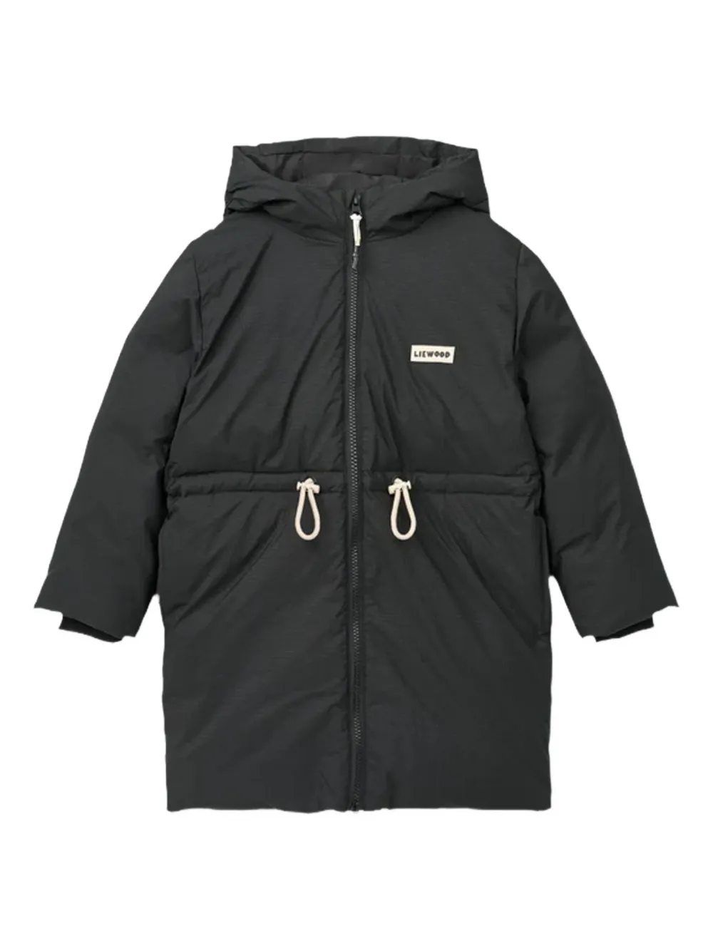 

Стеганая куртка с капюшоном и кулиской Liewood, черный
