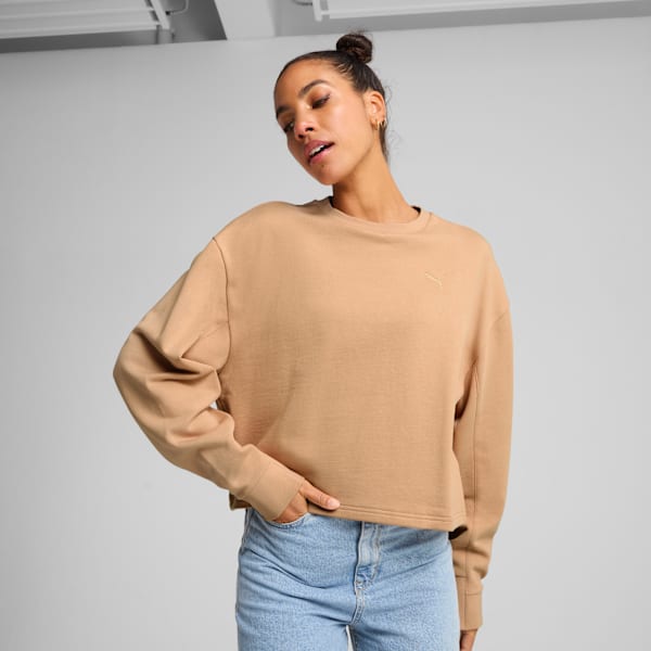 

Женская свободная толстовка с круглым вырезом Her Puma, коричневый